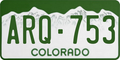 CO license plate ARQ753