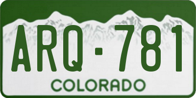 CO license plate ARQ781
