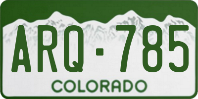 CO license plate ARQ785