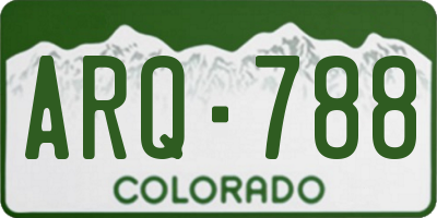 CO license plate ARQ788