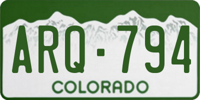 CO license plate ARQ794