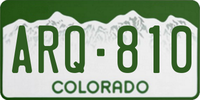 CO license plate ARQ810