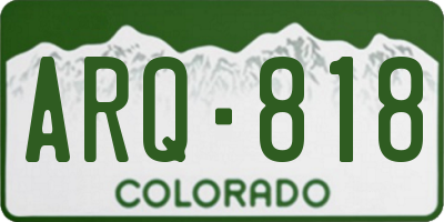 CO license plate ARQ818