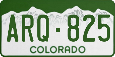 CO license plate ARQ825