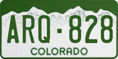 CO license plate ARQ828