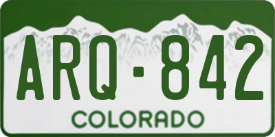 CO license plate ARQ842
