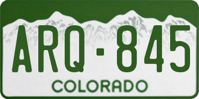 CO license plate ARQ845