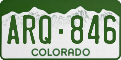 CO license plate ARQ846