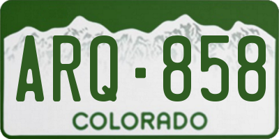 CO license plate ARQ858
