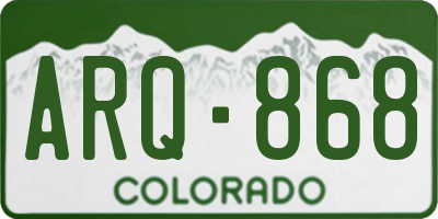 CO license plate ARQ868