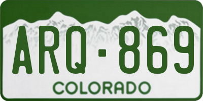 CO license plate ARQ869