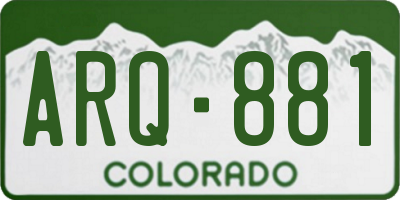 CO license plate ARQ881
