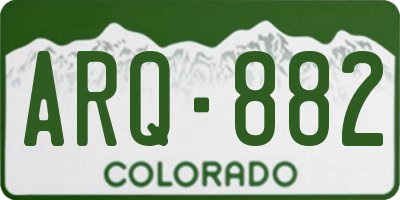 CO license plate ARQ882