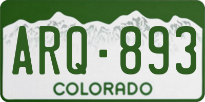 CO license plate ARQ893