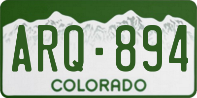 CO license plate ARQ894