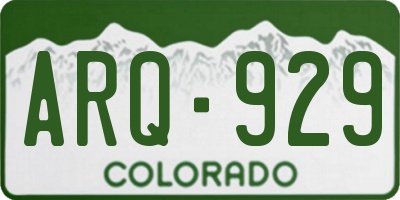 CO license plate ARQ929