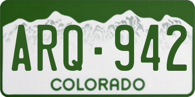CO license plate ARQ942
