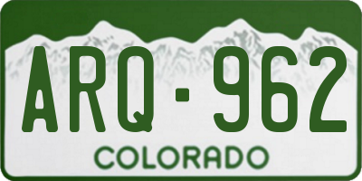 CO license plate ARQ962