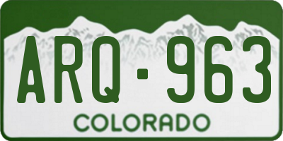CO license plate ARQ963
