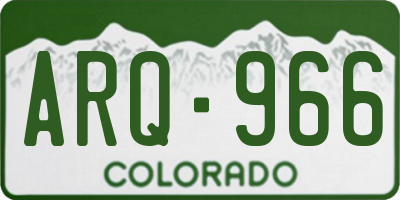 CO license plate ARQ966