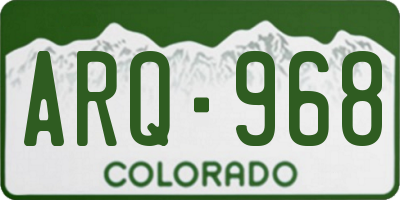 CO license plate ARQ968