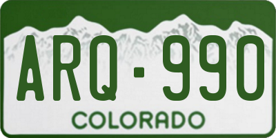 CO license plate ARQ990