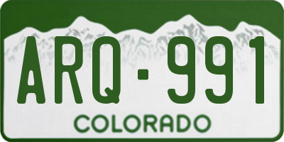 CO license plate ARQ991