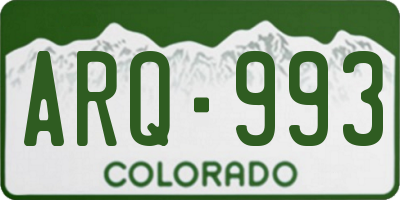 CO license plate ARQ993