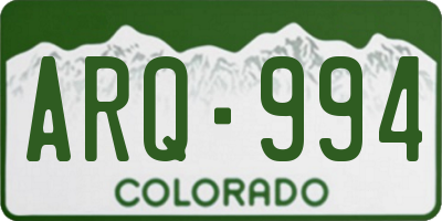 CO license plate ARQ994