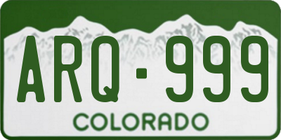 CO license plate ARQ999