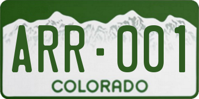 CO license plate ARR001