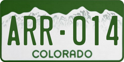 CO license plate ARR014