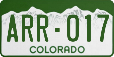 CO license plate ARR017