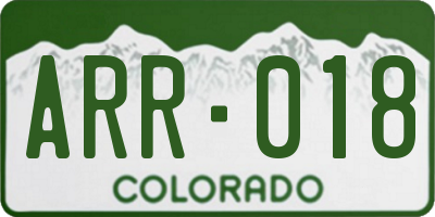 CO license plate ARR018