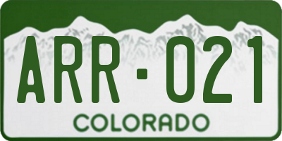 CO license plate ARR021