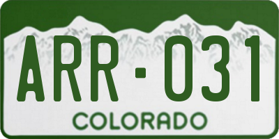 CO license plate ARR031