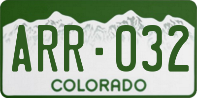 CO license plate ARR032