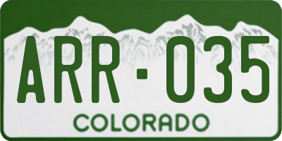 CO license plate ARR035