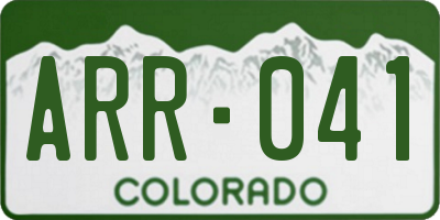 CO license plate ARR041