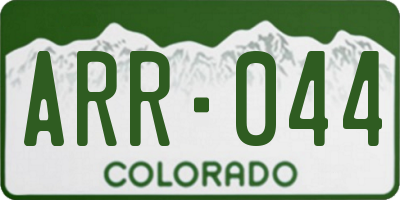 CO license plate ARR044