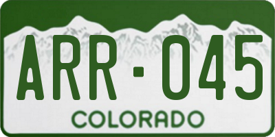 CO license plate ARR045