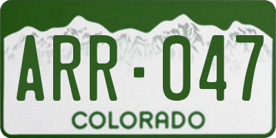 CO license plate ARR047