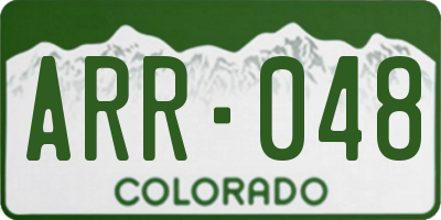 CO license plate ARR048