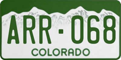 CO license plate ARR068