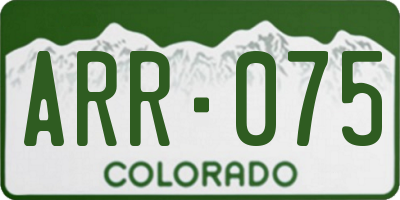 CO license plate ARR075