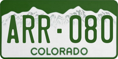 CO license plate ARR080