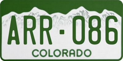 CO license plate ARR086