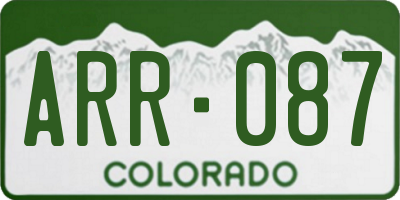 CO license plate ARR087