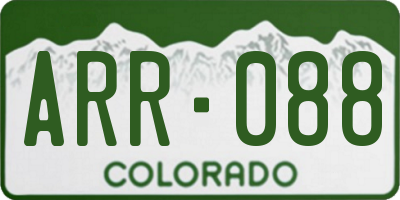 CO license plate ARR088