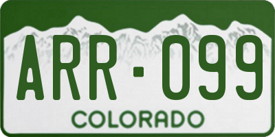 CO license plate ARR099